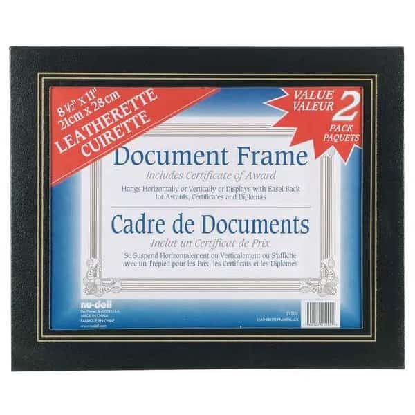 Leatherette Frame 8.5x11 Black, PK2