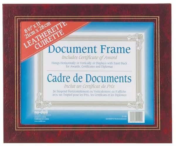 Leatherette Frame, 8.5x11 Burgundy, PK2