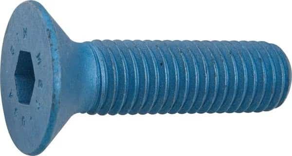 M6-1.00 Socket Head Cap Screw, Flat, Metric Blue Steel, 10 mm Length, 25 PK