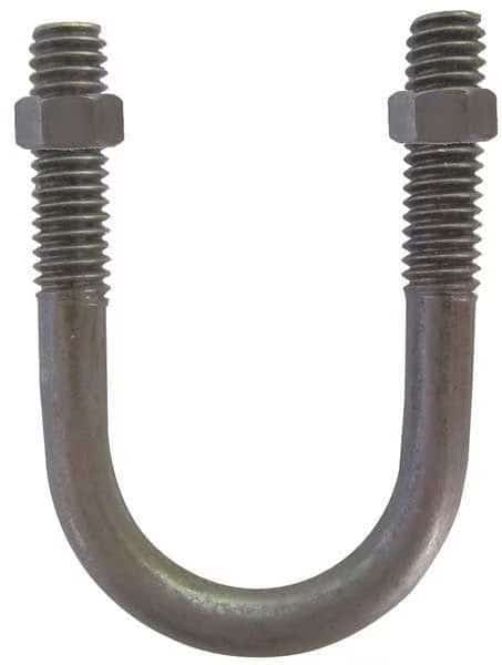 Round U-Bolt, 1/2"-13, 3 1/2 in Wd, 5 in Ht, Plain Stainless Steel