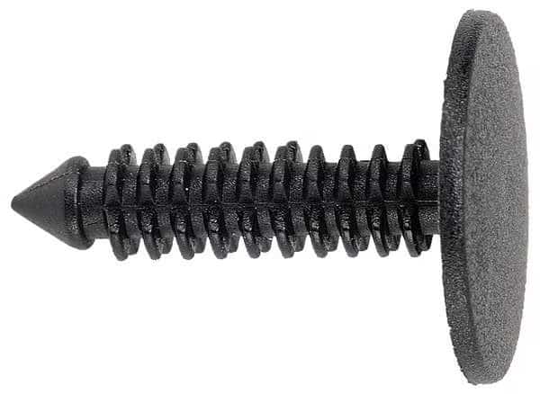 Push-In Rivet, Flat Head, 0.2188 in Dia., 3/4 in L, Nylon Body, 50 PK