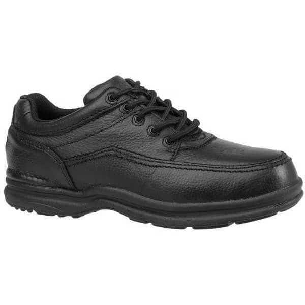 Men's Oxford Shoe, Steel Toe, Leather Upper, Rubber Outsole, Lace Up, Black, 10 1/2 M