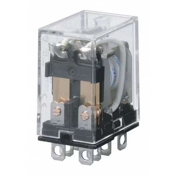 General Purpose Relay, 24V DC Coil Volts, Square, 8 Pin, DPDT, OMRON, Mfr# LY2-0-DC24