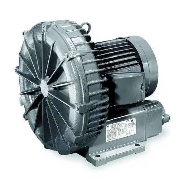 Regenerative Blower, 1 hp, 54.3 in wc Max Op Pressure, 50 in wc Max Vacuum, 8.6/4.3 A