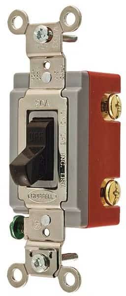 Wall Switch, 4-Way, 120/277V, 20A, Brn, Toggl
