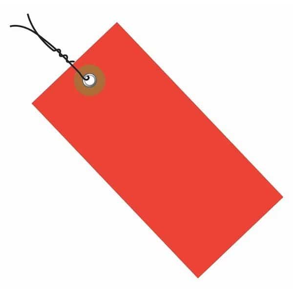 Tyvek Shipping Tags, Pre-Wired, 5 3/4" x 2 7/8", Red, PK100