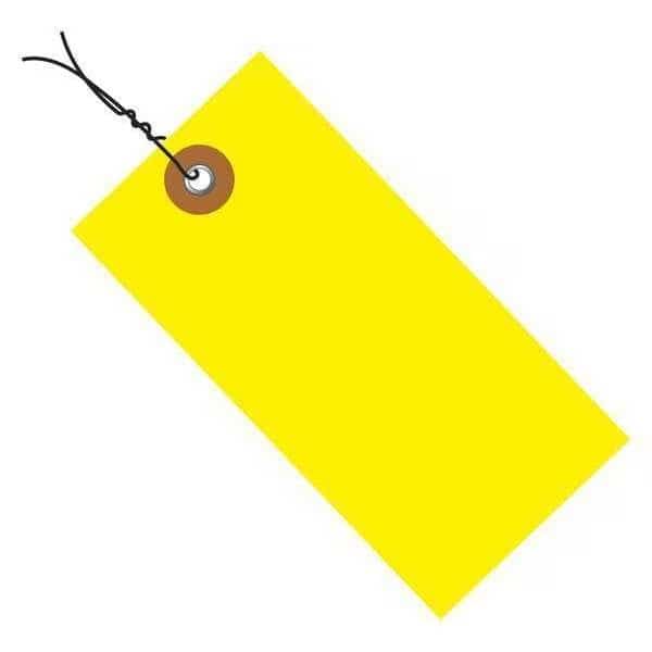 Tyvek Shipping Tags, Pre-Wired, 6 1/4" x 3 1/8", Yellow, 100/Case