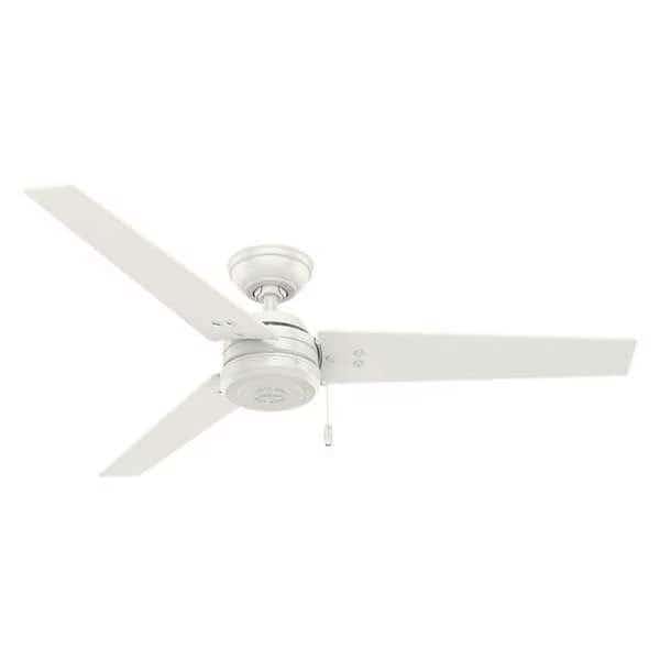 Indoor/Outdoor Ceiling Fan, 52 in Blade Dia, 3 Blades, 3 Speeds, 120, Fresh White