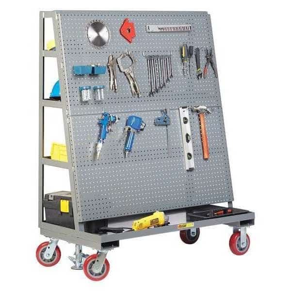 Mobile Pegboard,w/Back Shelves,24 x 36" , Mfr#: AFPBS2436-6PYFL