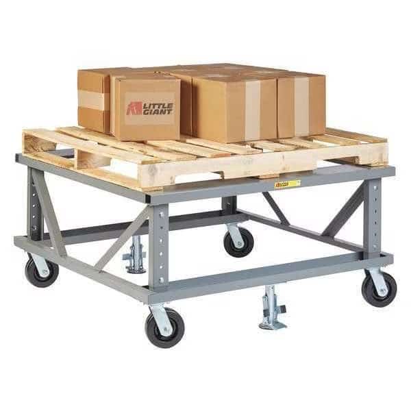 Mobile Pallet Stand, Adjustable, 42 x 48", Little Giant, Mfr#: PDE-4248-6PH-2FL