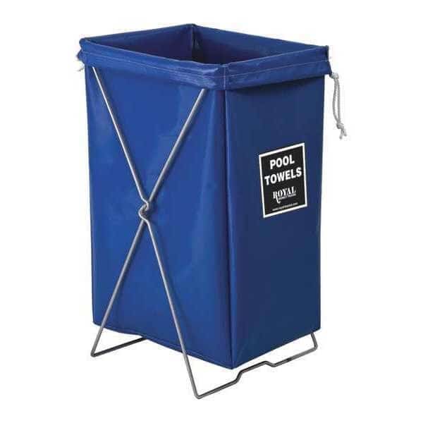 Hamper Kit, Blue Vinyl, Pool Towels