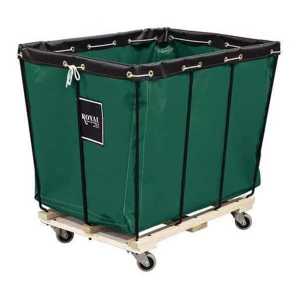 Knock Down,16 Bu,Green,Wood Base, Mfr#: R16-EEX-KDA-3UNN, ROYAL BASKET TRUCKS
