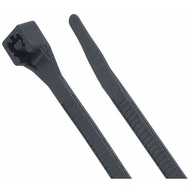 Cable Ties, Double Lock Design, 14 in L, 11/64 in W, 75 lb, Black, Nylon 6/6, 1000 PK, GARDNER BENDER, Mfr# 46-315UVBM