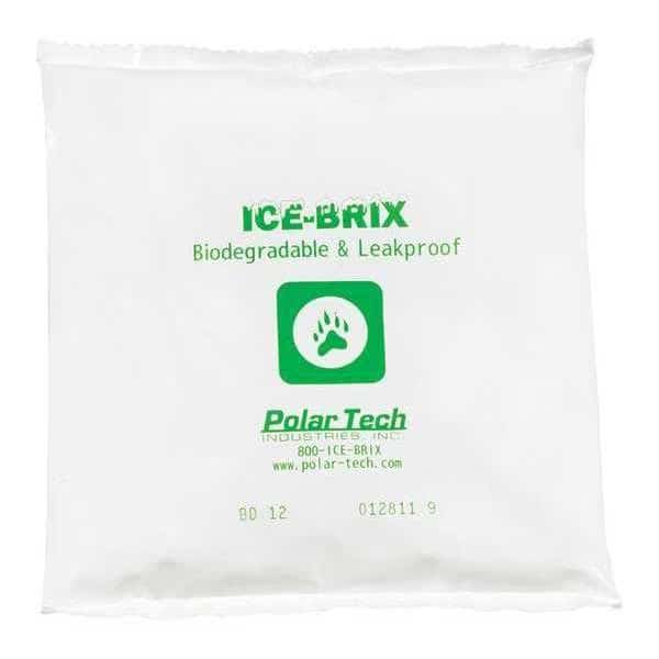 Ice-Brix Biodegradable Packs, 12 oz., 6" x 6" x 1", White, 48/Case