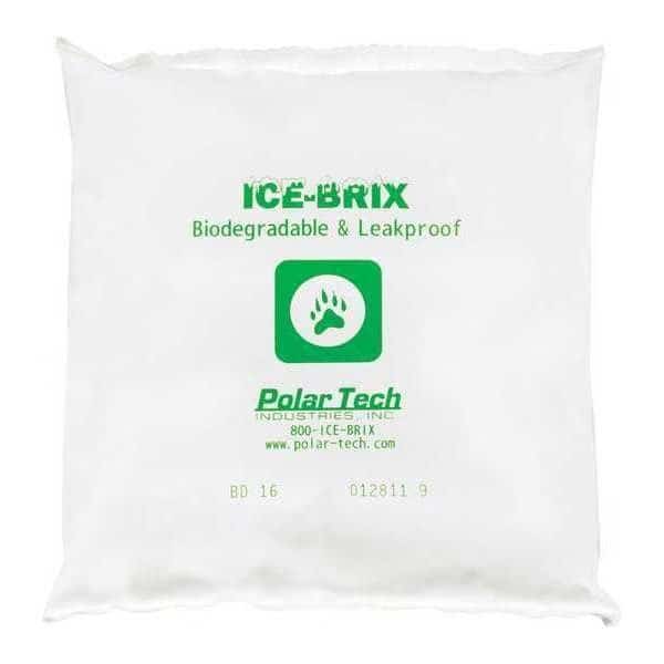 Ice-Brix Biodegradable Packs, 16 oz., 6 1/4" x 6" x 1", White, 36/Case