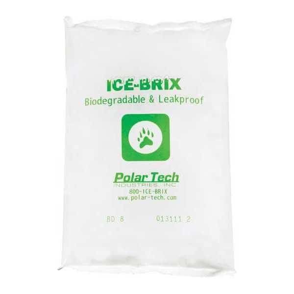 Ice-Brix Biodegradable Packs, 8 oz., 6" x 4" x 3/4", White, 72/Case