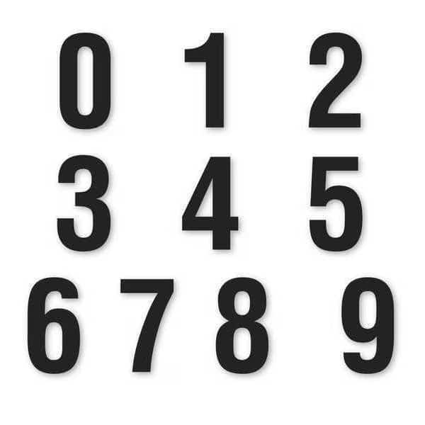 Die Cut Number Magnets, Black, 1-1/2, PK108