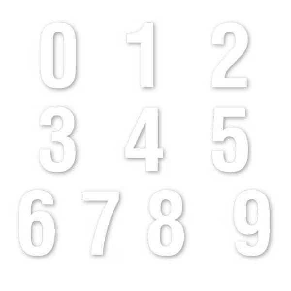 Die Cut Number Magnet, White, 1-1/2", PK108
