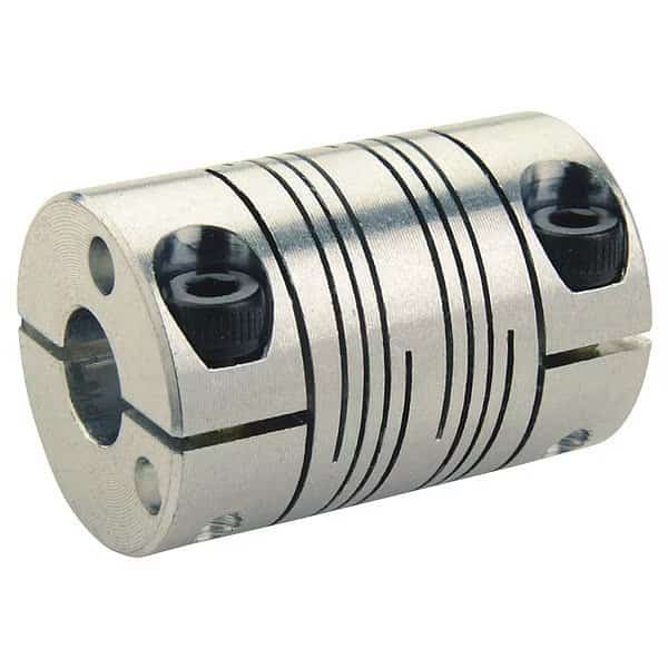 Motion Control Coupling, 6 Beam, 8mmx5/16", Aluminum, OD 1.250", L 1.750"
