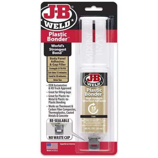 Epoxy Adhesive, PlasticBonder Series, Tan, Syringe, 1:01 Mix Ratio, 30 min Functional Cure