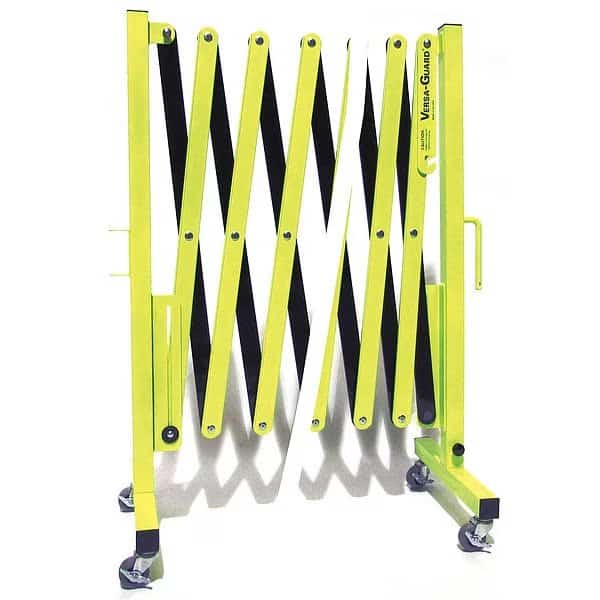 Portable Expandable Safety Barricades, Yellow/Black