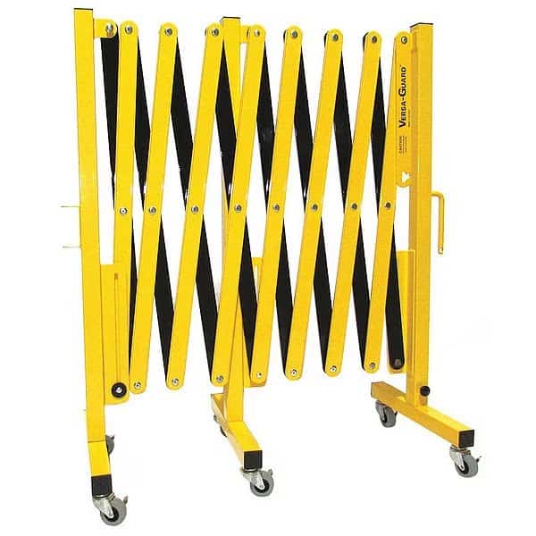 Portable Expandable Safety Barricades, Yellow/Black