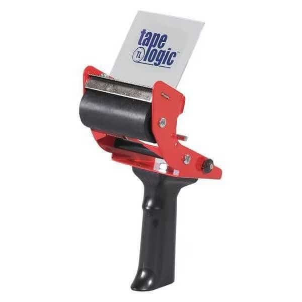 Tape Dispenser, Pistol, Steel/Plastic, Red/Black