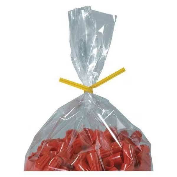 Paper Twist Ties, 4" x 5/32", Yellow, PK2000