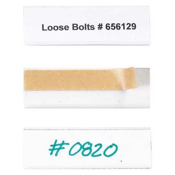 Open-Edge Plastic Label Holder, 1" x 3", Clear, PK50