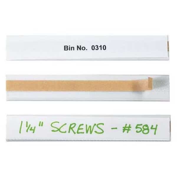 Open-Edge Plastic Label Holder, 1" x 6", Clear, PK50