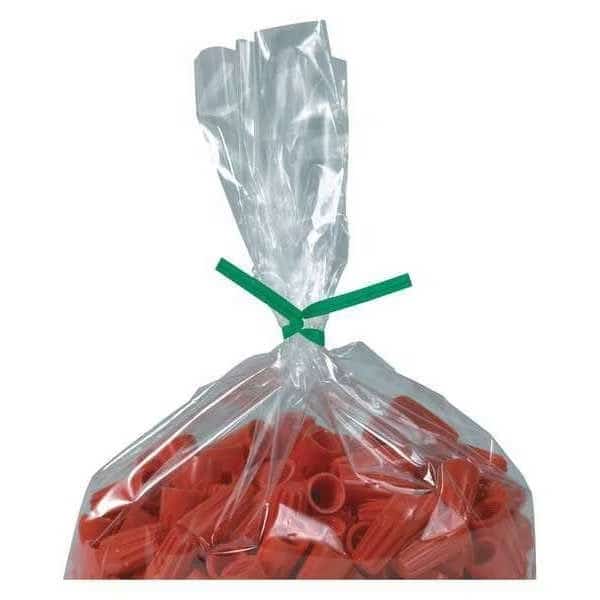 Plastic Twist Ties, 4" x 5/32", Green, 2000/Case, PARTNERS BRAND, Mfr# PLT4G