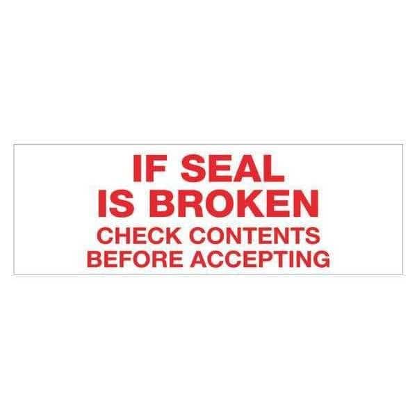 Tape Logic® Pre-Printed Carton Sealing Tape, "If Seal Is Broken...", 2.2 Mil, 2" x 110 yds., Red/White, 36/Case, TAPE LOGIC, Mfr# T902P16