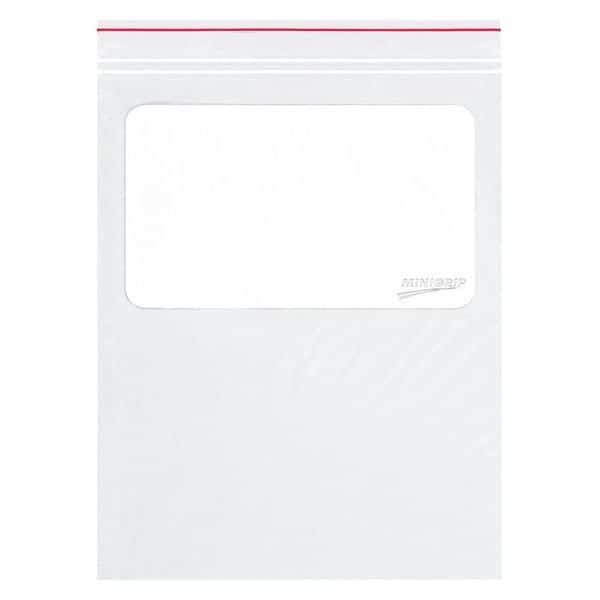 Reclosable Poly Bag, 8" L, 10" W, 2 mil Thick
