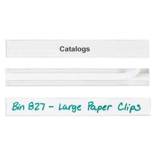 Hol-Dex Self-Adhesive Plastic Label Holder, 3/4" x 6", Clear, PK12
