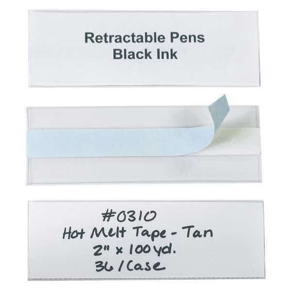 Hol-Dex Self-Adhesive Plastic Label Holder, 2" x 6", Clear, PK12