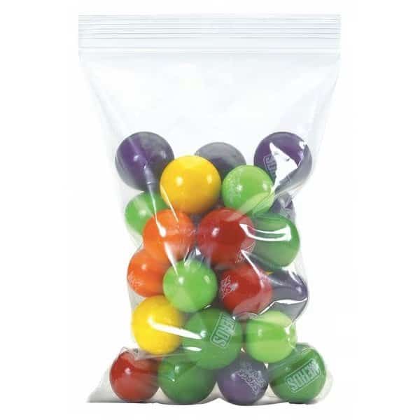 Reclosable Poly Bag, 5" L, 7" W, 4 mil Thick