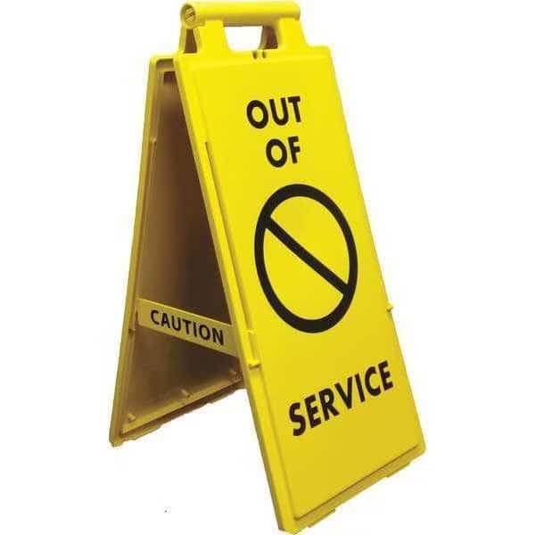 Safety Flr Sign, Out Of Service, 2"x4"