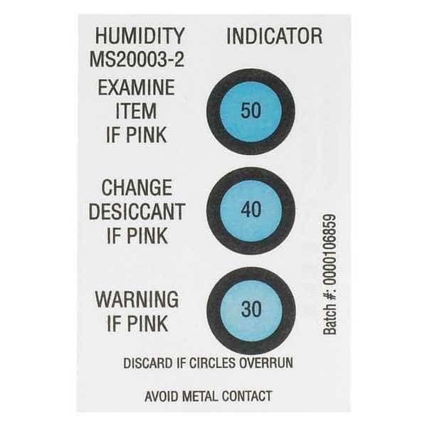 Humidity Indicators, 30-40-50%, 2" x 3", White, 125/Case, Partners Brand, Mfr#: DES160
