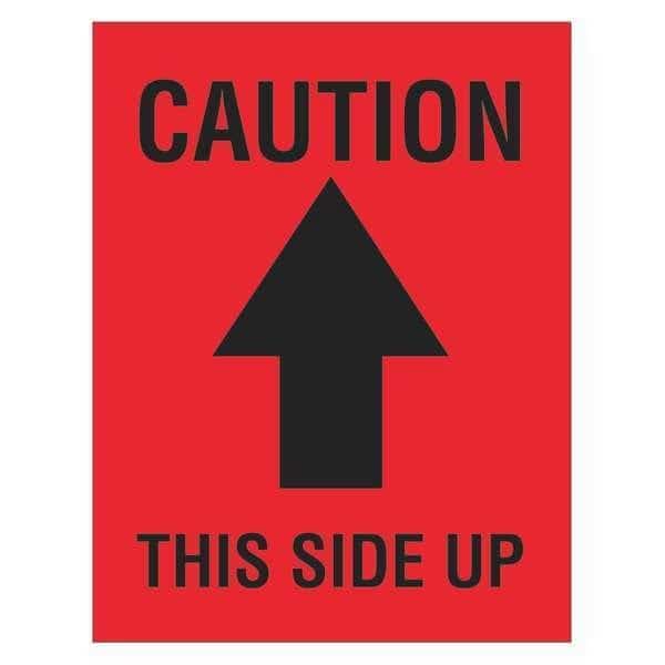 Tape Logic® Labels, "Caution This Side Up", Arrow, 4" x 3", Red/Black, 500/Roll, TAPE LOGIC, Mfr# DL1720