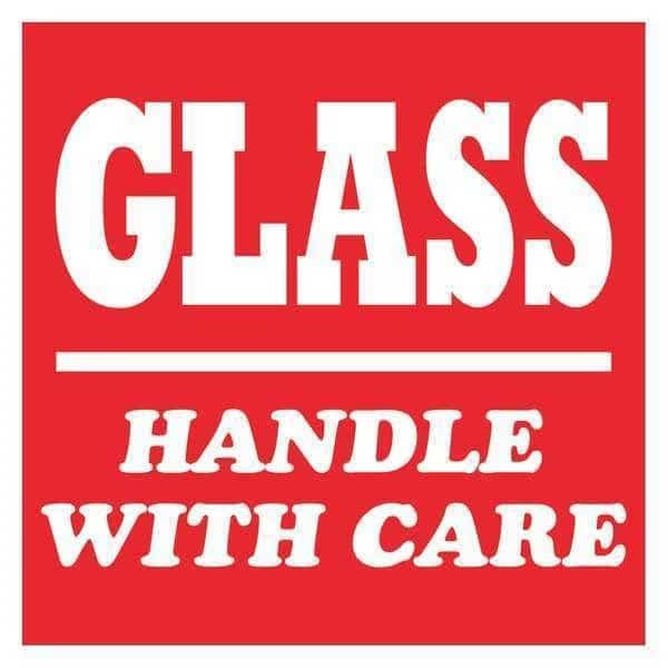 Tape Logic® Labels, "Glass - Handle with Care", 3" x 4", Red/White, 500/Roll, TAPE LOGIC, Mfr# SCL507R