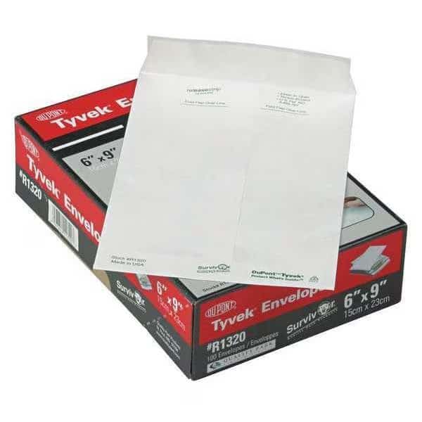 Tyvek Mailer,Side Seam,6x9,PK100, Mfr#: R1320, SURVIVOR