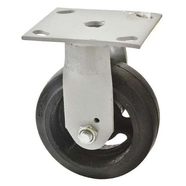 Mold-on Casters, Wide Rigid Rubber, 4"