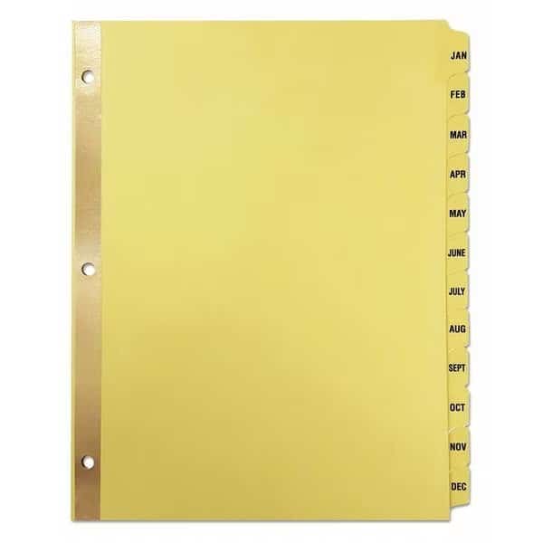 Index,Binder,Letter,Jan-Dec,PK12, Mfr#: UNV20814, UNIVERSAL ONE