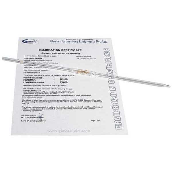 Pipette, Volumetric, Class A, 20 mL, PK5