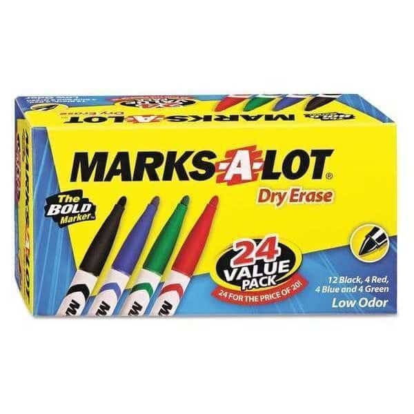 Pen Dry Erase Markers,Assorted,PK24, Mfr#: 29860, MARKS-A-LOT