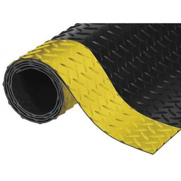Antifatigue Mat, 75 ft. L x 4 ft. W, Diamond, Black/Yellow