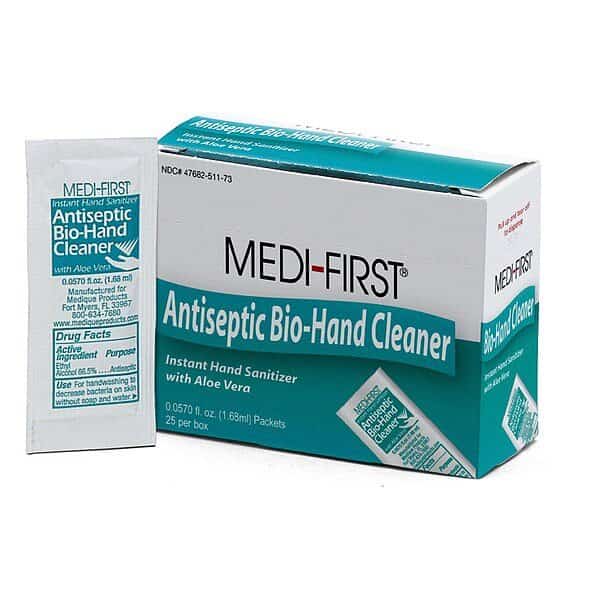 Antiseptic Bio-Hand Wipe, Alcohol, PK25