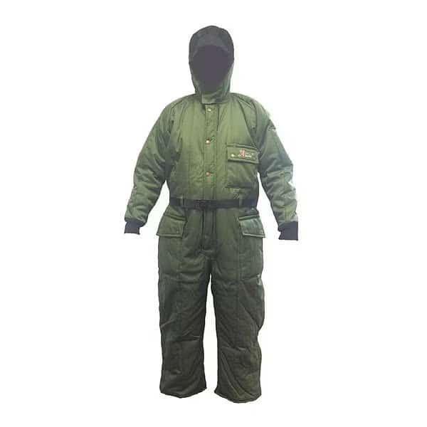 Heavy Duty Hooded Coverall, -50F, Green, S