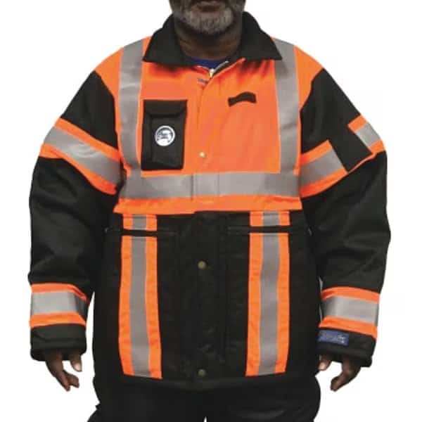 Hi-Vis Jacket, Nylon, Hi-Viz Orange, Xl