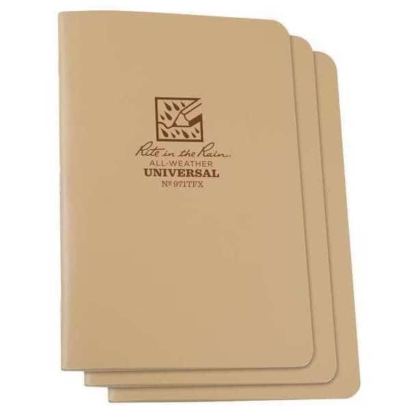 All Weather Notebook, Tan, Universal, PK3